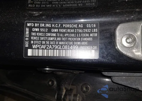 2016 Porsche Panamera Gts from USA, damaged, VIN WP0AF2A79GL081499